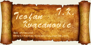 Teofan Kvačanović vizit kartica